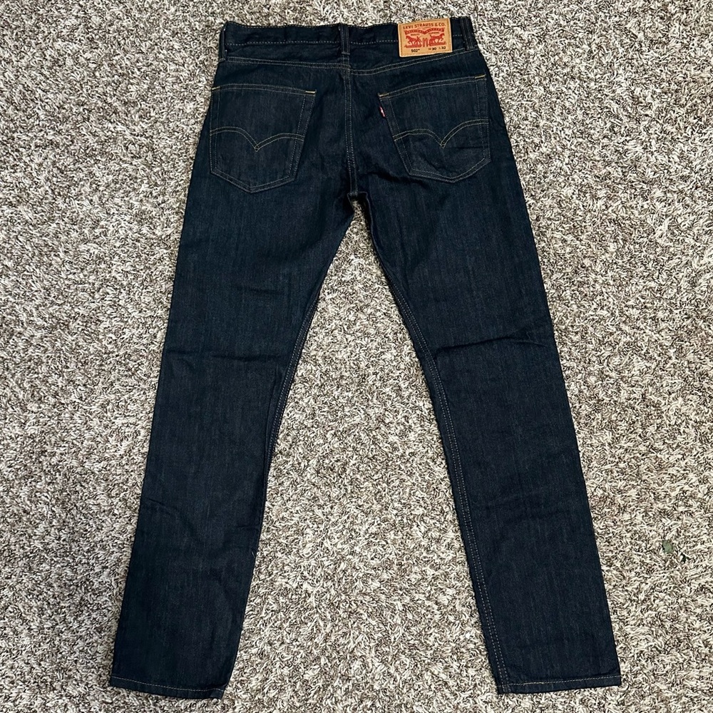 Levi’s Men’s 502 Dark Wash Taper Fit Jeans 33W x 30L - Picture 7 of 8